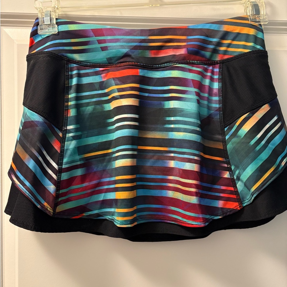 Athleta Vibrant Striped Mini Skort